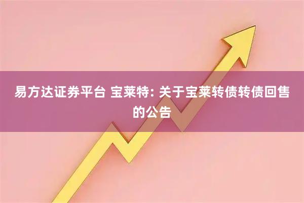 易方达证券平台 宝莱特: 关于宝莱转债转债回售的公告