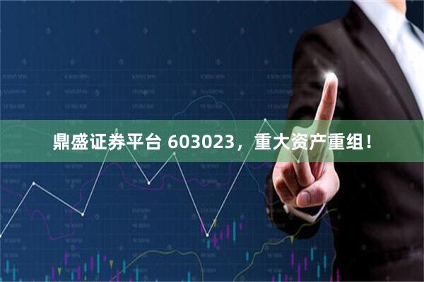 鼎盛证券平台 603023，重大资产重组！